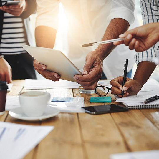 Trabajando en un desayuno